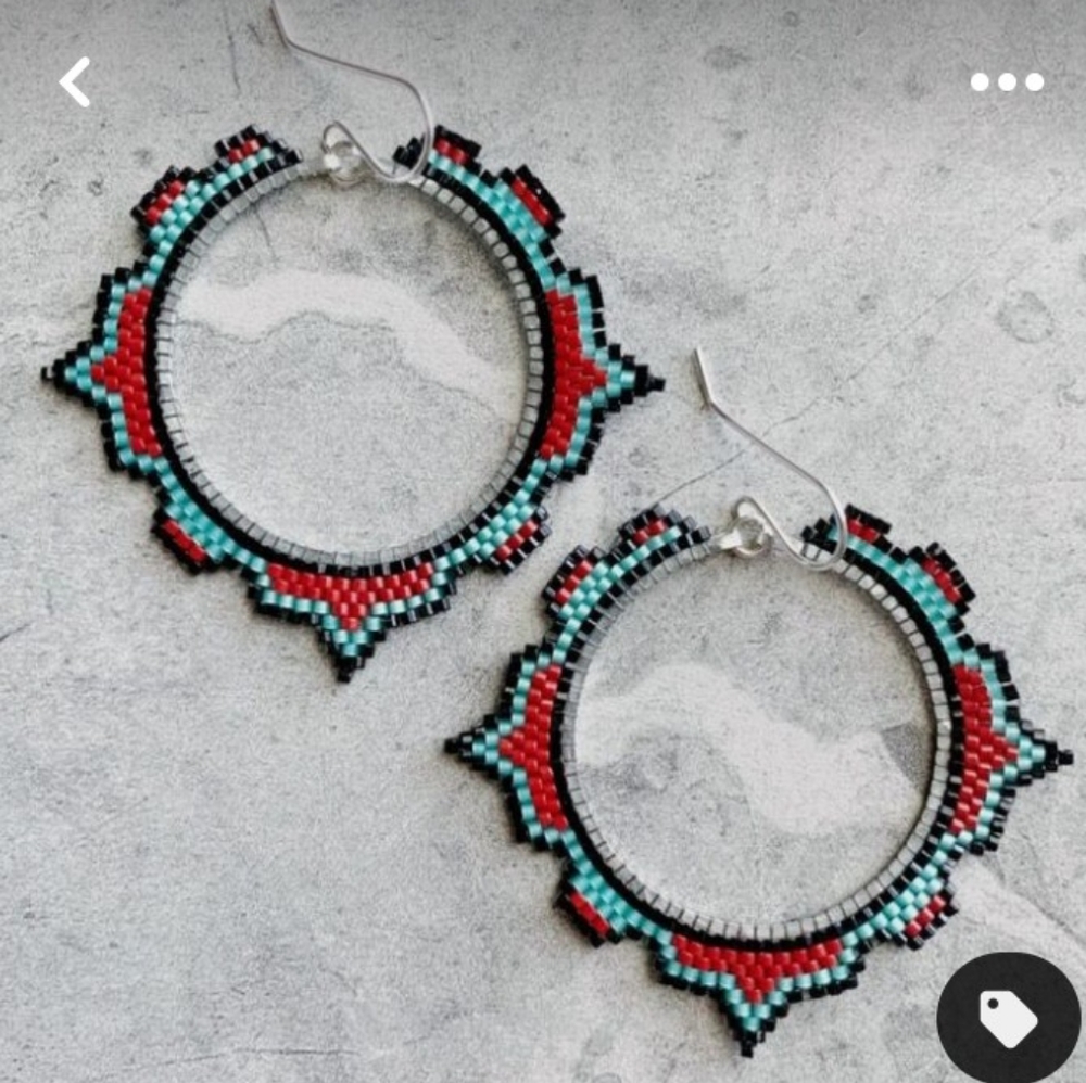 Flat beaded earrings
